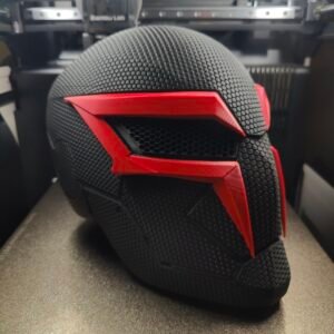 Spider-Man 2099 V2 Textured Helmet – Futuristic Miguel O’Hara Cosplay Mask | 3D Printed Wearable Prop