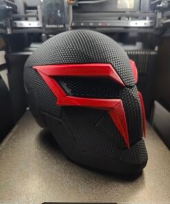 Spider-Man 2099 V2 Textured Helmet – Futuristic Miguel O’Hara Cosplay Mask | 3D Printed Wearable Prop