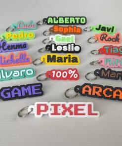 Customizable name keychain with border