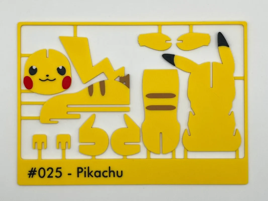 Pikachu Model Kit Card – 3D Printed Build-It-Yourself Collectible (No Glue Required)