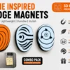 Obito Tobi Mask & Anime 3D Printed Magnets Set of 3 – Naruto Inspired Fridge Magnet Combo