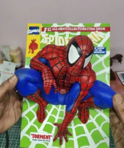3D Printed Spider-Man Torment Collector Figure – Hand-Painted Marvel Wall/Cover Display
